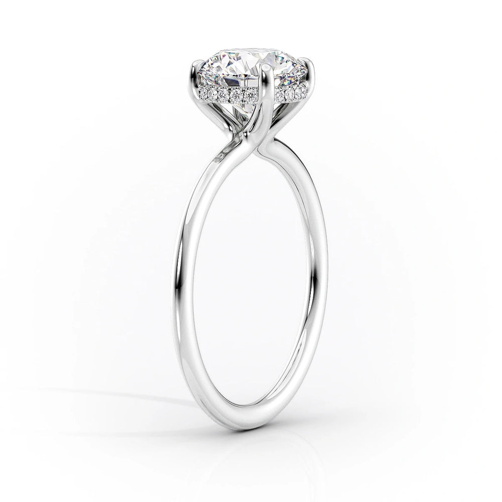 The Sarah Set  With A 4 Carat Cushion 14K White Gold Moissanite
