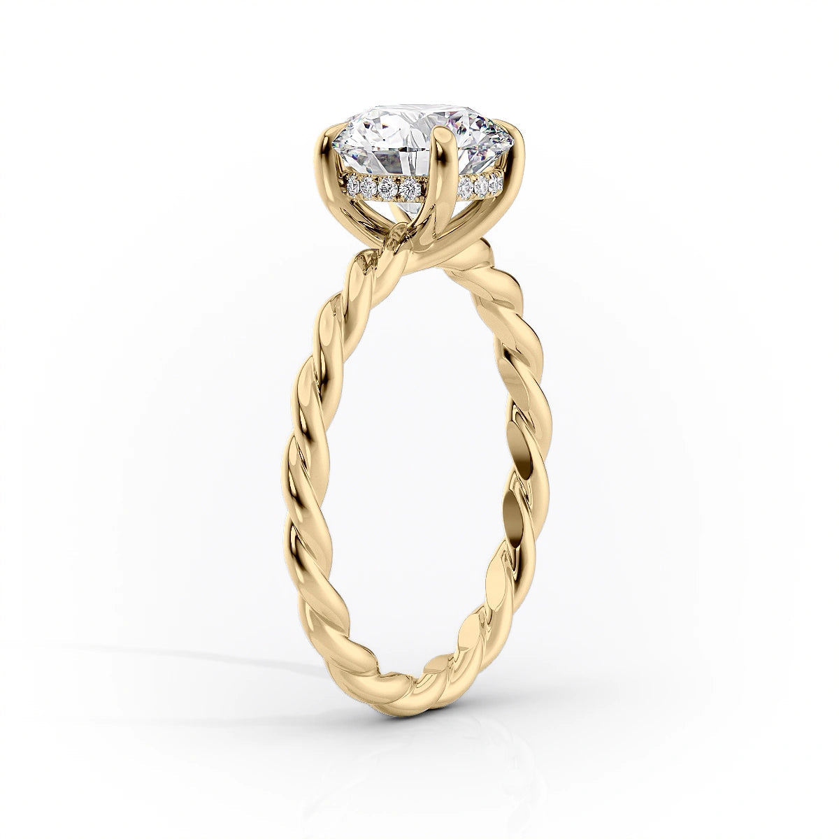 The Alice Set  With A 3 Carat Princess 18K Yellow Gold Moissanite
