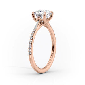 The Lexie Set  With A 3.5 Carat Oval 14K Rose Gold Moissanite