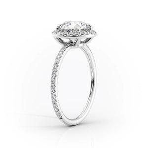The Michelle Set  With A 1 Carat Oval 14K White Gold Moissanite