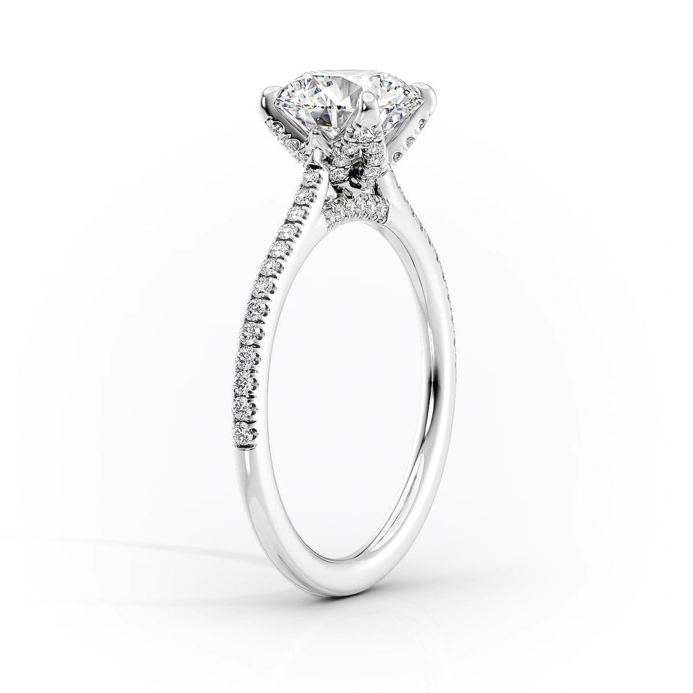 The Pave Madison Set  With A 4.5 Carat Oval 18K White Gold Moissanite