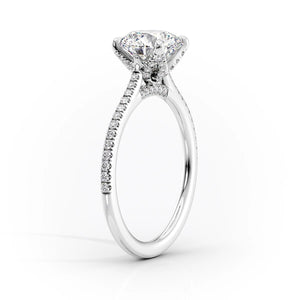 The Pave Madison Set  With A 3 Carat Princess 14K White Gold Moissanite