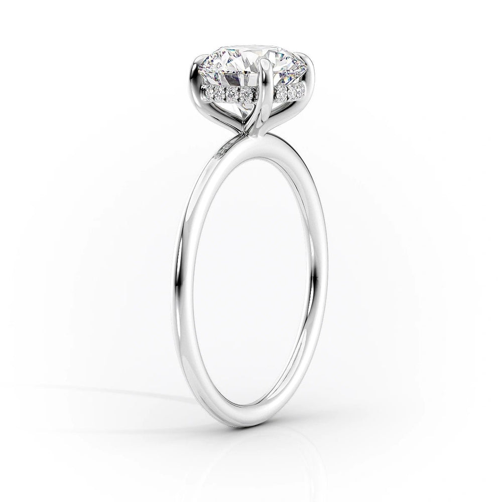 The Kamellie Set With A 2.5 Carat E. Cushion 18K White Gold Lab Diamond