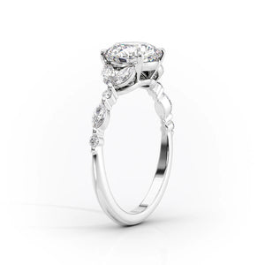 The Chelsea Set  With A 3 Carat Pear 18K White Gold Moissanite