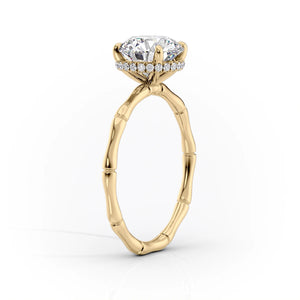 The Eve Set  With A 3.5 Carat Pear 18K Yellow Gold Moissanite