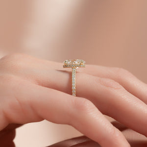 The Aline Set With A 1 Carat Oval 18K Yellow Gold Lab Diamond