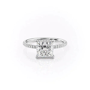 The Aline Set With A 1 Carat Princess 14K White Gold Lab Diamond