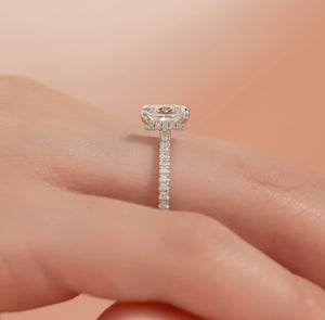 The Aline Set With A 1 Carat Princess 14K White Gold Lab Diamond