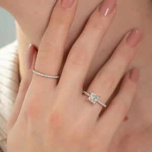 The Aline Set With A 1 Carat Princess 14K White Gold Lab Diamond