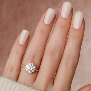 The Aline Set With A 2 Carat Round 14K Rose Gold Lab Diamond