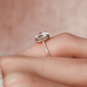 The Aline Set With A 2 Carat Round 14K Rose Gold Lab Diamond