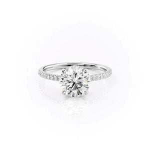 The Aline Set With A 2 Carat Round 18K White Gold Lab Diamond