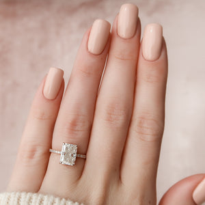 The Aline Set With A 3 Carat Radiant 14K Rose Gold Lab Diamond