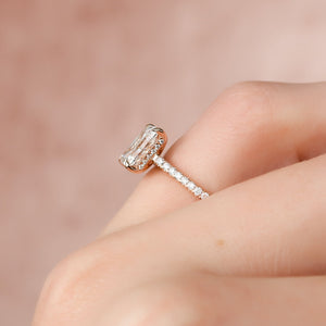 The Aline Set With A 3 Carat Radiant 14K Rose Gold Lab Diamond