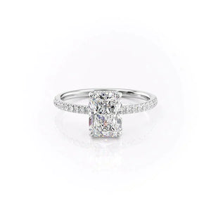 The Aline Set With A 3 Carat Radiant 18K White Gold Lab Diamond