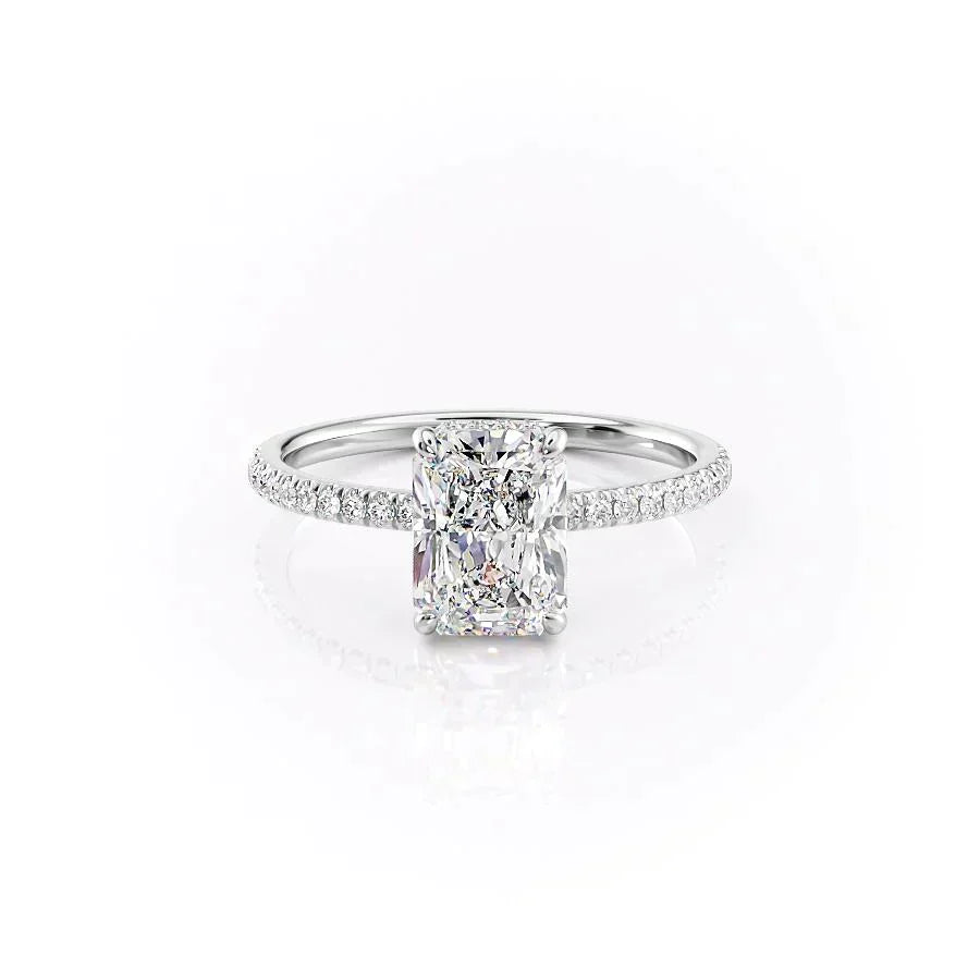 The Aline Set With A 2 Carat Radiant 18K White Gold Lab Diamond