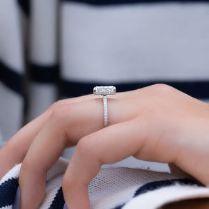 The Aline Set With A 1 Carat Radiant 14K White Gold Lab Diamond