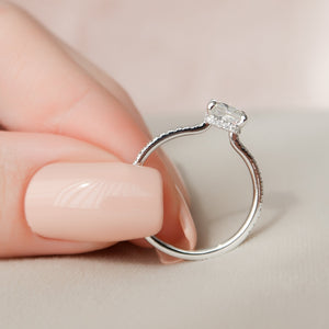 The Aline Set With A 1 Carat Radiant 14K White Gold Lab Diamond