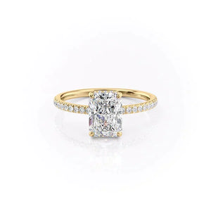 The Aline Set With A 1.5 Carat Radiant 18K Yellow Gold Lab Diamond