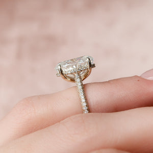 The Rachel Set With A 1 Carat Oval 18K Yellow Gold Lab Diamond