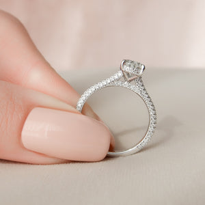 The Rachel Set With A 1 Carat Pear 14K White Gold Lab Diamond