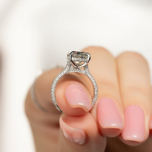 The Rachel Set With A 1 Carat Pear 14K White Gold Lab Diamond