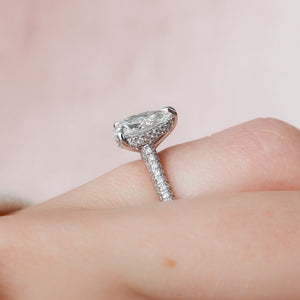 The Rachel Set With A 1 Carat Pear 14K White Gold Lab Diamond