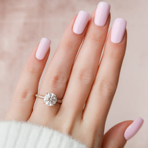 The Rachel Set With A 1 Carat Round 14K Rose Gold Lab Diamond