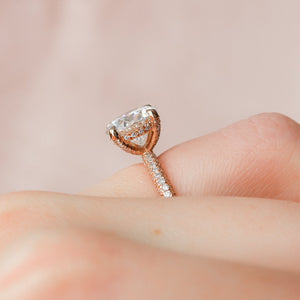 The Rachel Set With A 1 Carat Round 14K Rose Gold Lab Diamond