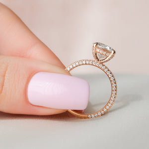 The Rachel Set With A 1 Carat Round 14K Rose Gold Lab Diamond
