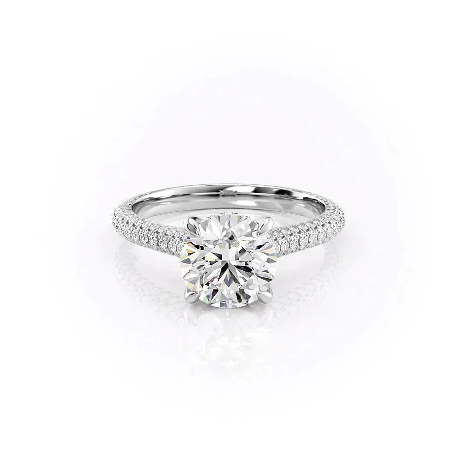 The Rachel Set With A 2 Carat Round 14K White Gold Lab Diamond
