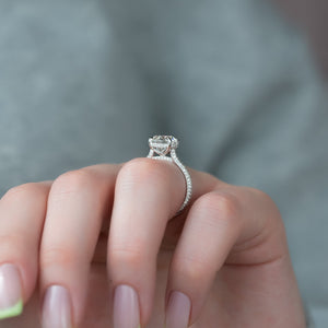 The Rachel Set With A 1 Carat Round 14K White Gold Lab Diamond