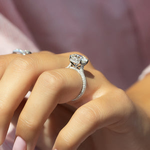 The Rachel Set With A 1 Carat Round 14K White Gold Lab Diamond