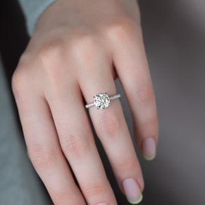 The Rachel Set With A 1 Carat Round 14K White Gold Lab Diamond