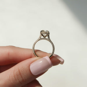 The Rachel Set With A 1 Carat Round 18K Yellow Gold Lab Diamond