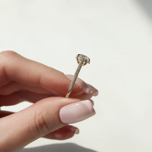 The Rachel Set With A 1 Carat Round 18K Yellow Gold Lab Diamond