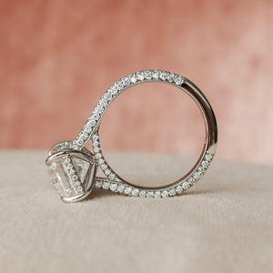 The Rachel Set With A 2 Carat Radiant 18K White Gold Lab Diamond