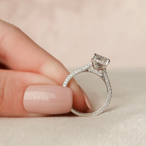 The Rachel Set With A 2 Carat Radiant 18K White Gold Lab Diamond