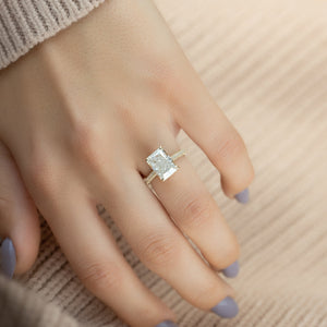The Rachel Set With A 3 Carat Radiant 18K Yellow Gold Lab Diamond
