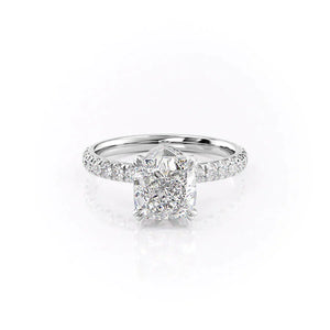 The Sofia Set With A 1.5 Carat Cushion 18K White Gold Lab Diamond