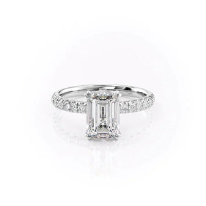 The Sofia Set With A 1 Carat Emerald 18K White Gold Lab Diamond