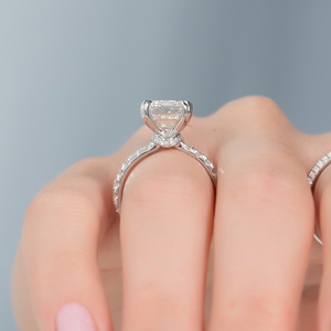 The Sofia Set With A 1.5 Carat Emerald 18K White Gold Lab Diamond