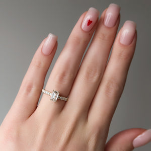 The Sofia Set  With A 3 Carat Emerald 18K Yellow Gold Moissanite