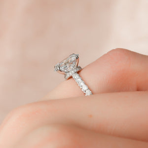 The Sofia Set  With A 3 Carat Oval 14K White Gold Moissanite