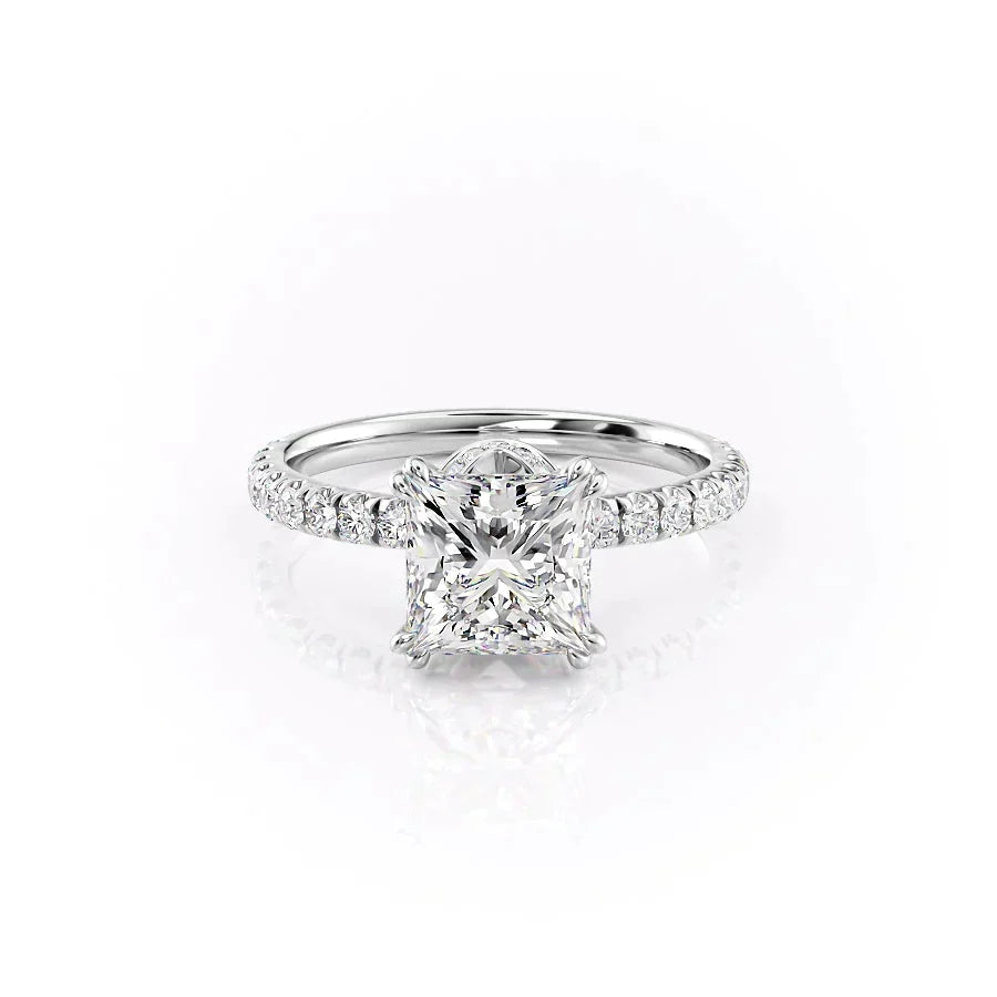 The Sofia Set With A 2.5 Carat Princess 18K White Gold Lab Diamond