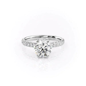 The Sofia Set  With A 4 Carat Round 14K White Gold Moissanite