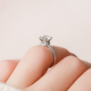 The Sofia Set  With A 3 Carat Round 14K White Gold Moissanite
