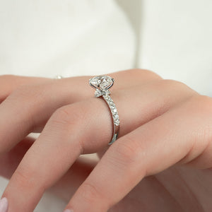The Sofia Set With A 1.5 Carat Round 18K White Gold Lab Diamond
