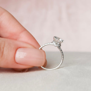 The Sofia Set  With A 3 Carat Round 14K White Gold Moissanite