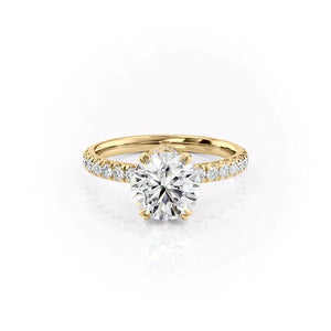 The Sofia Set With A 1 Carat Round 18K Yellow Gold Lab Diamond